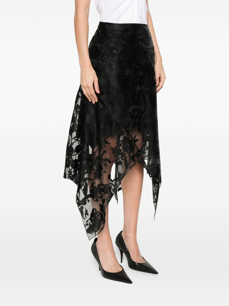 flower devoré asymmetric skirt 3