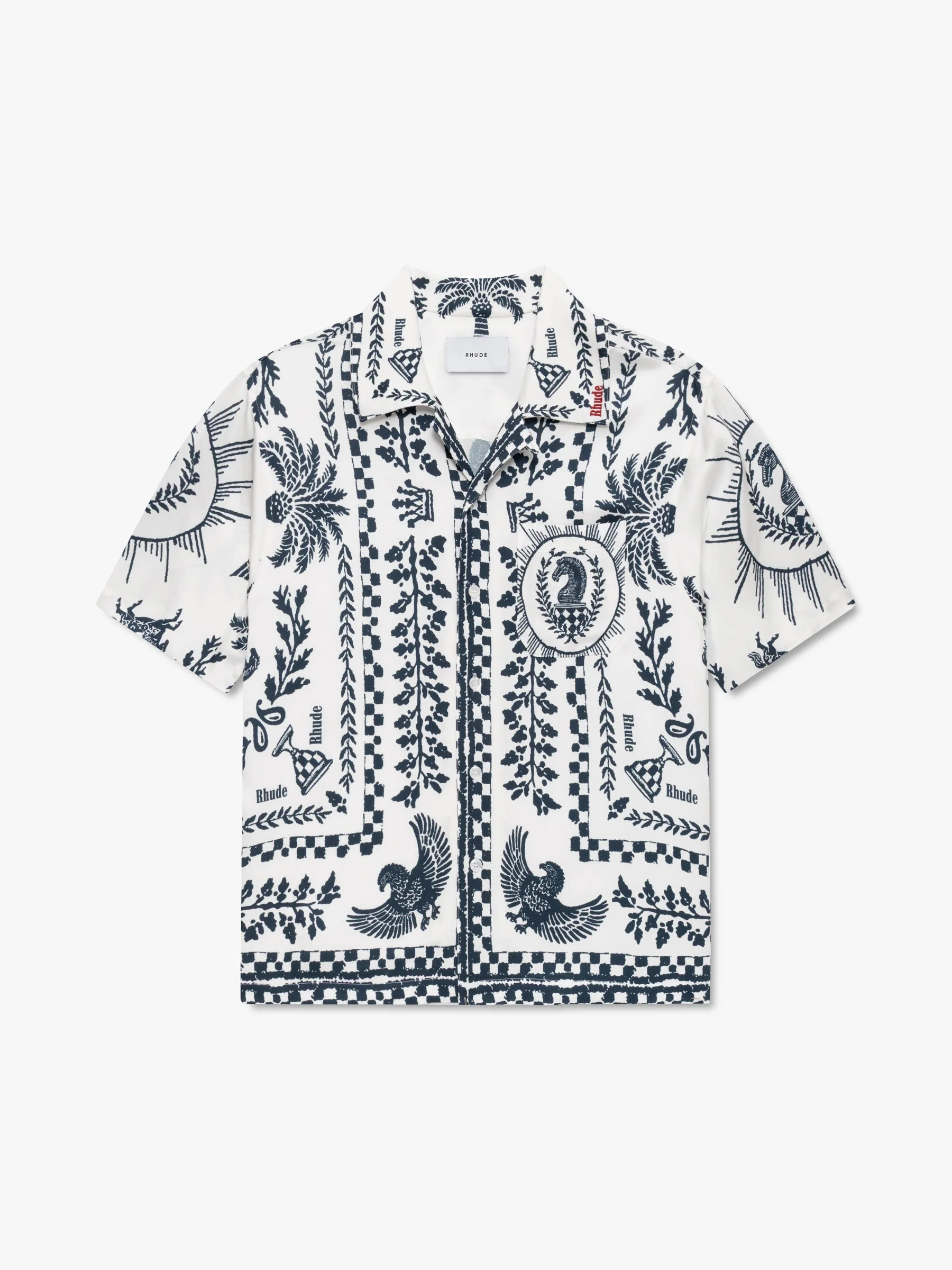 REGISTA TILE PRINT BUTTON-UP SHIRT - 1