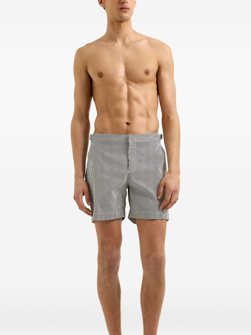 Bulldog pinstriped swim shorts 3