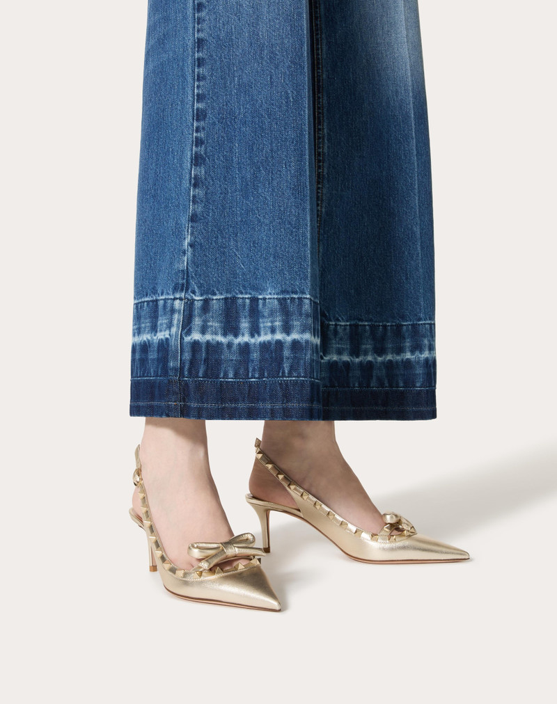 Valentino ROCKSTUD BOW SLINGBACK PUMPS IN LAMINATED NAPPA LEATHER AND 60MM TONE STUDS outlook