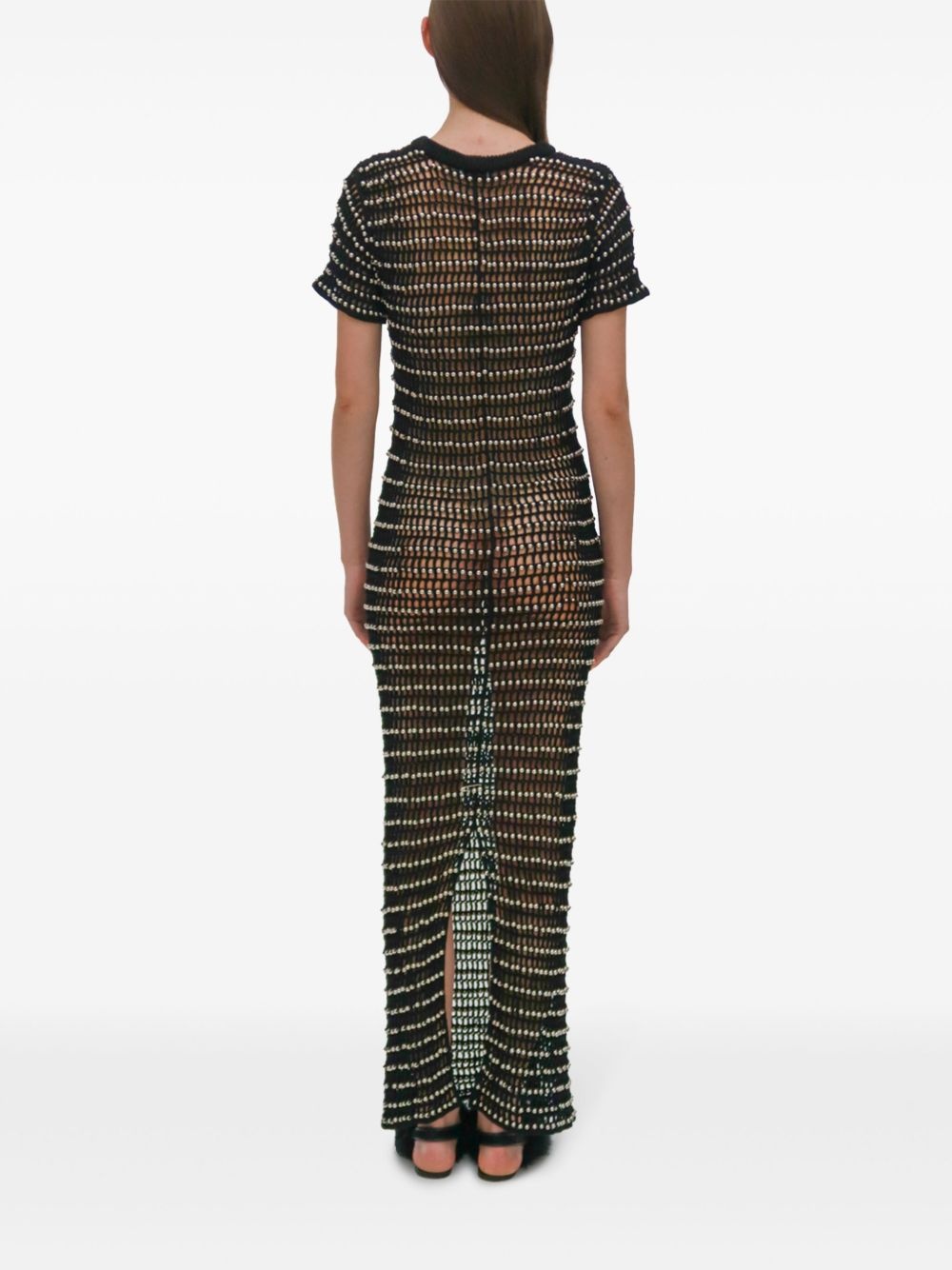 beaded crochet maxi dress - 5