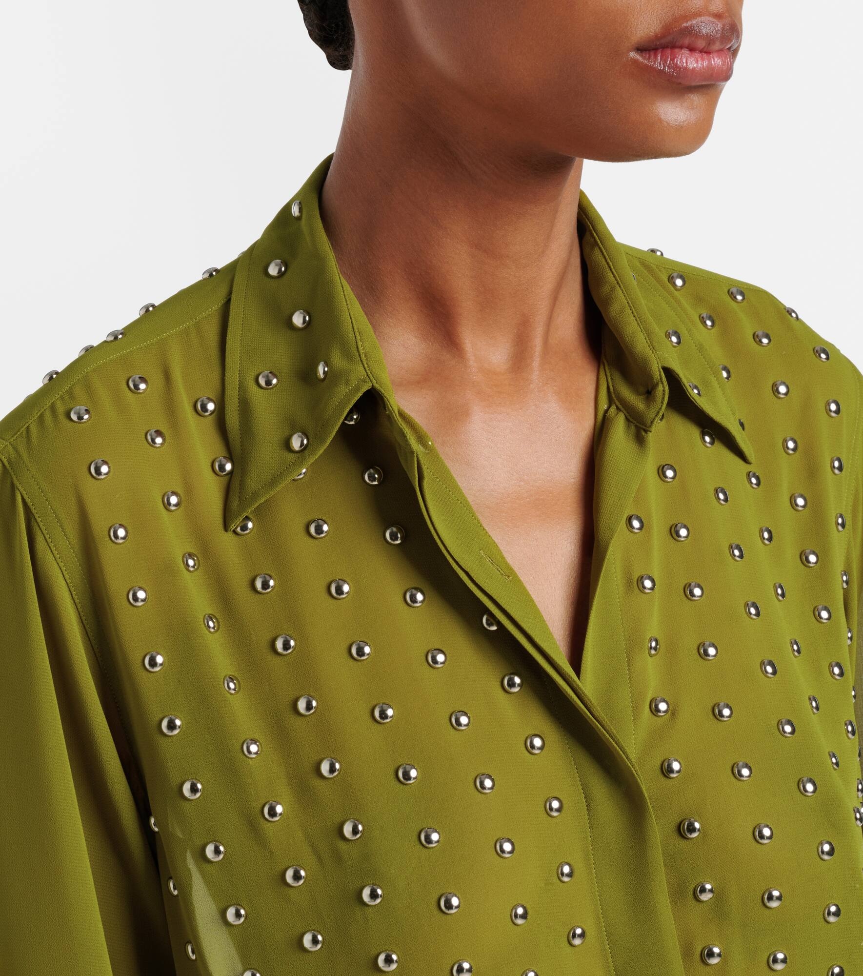 Chowy studded semi-sheer shirt - 4