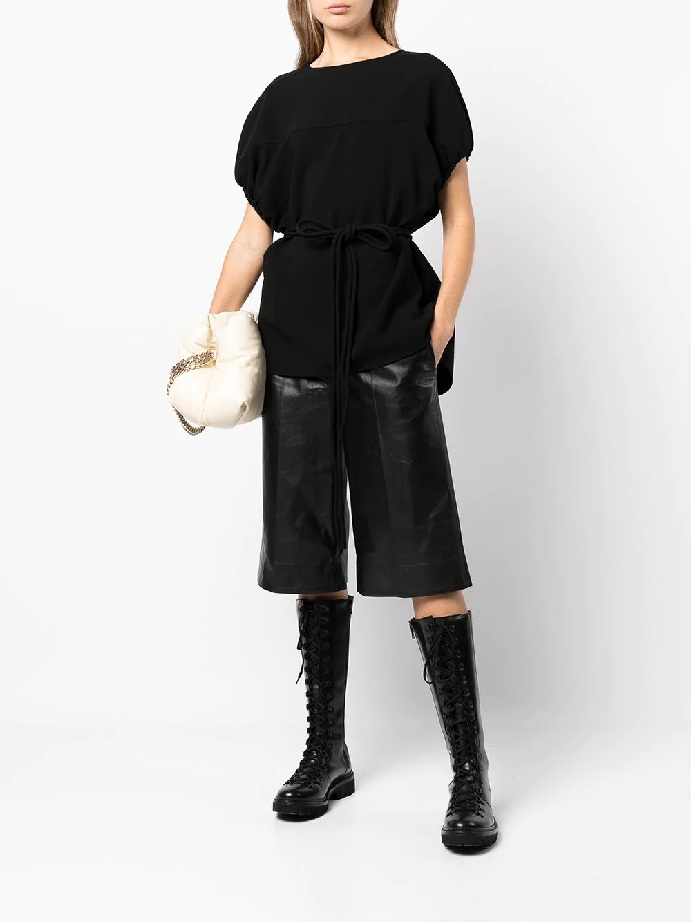 matte rounded-sleeve top - 2