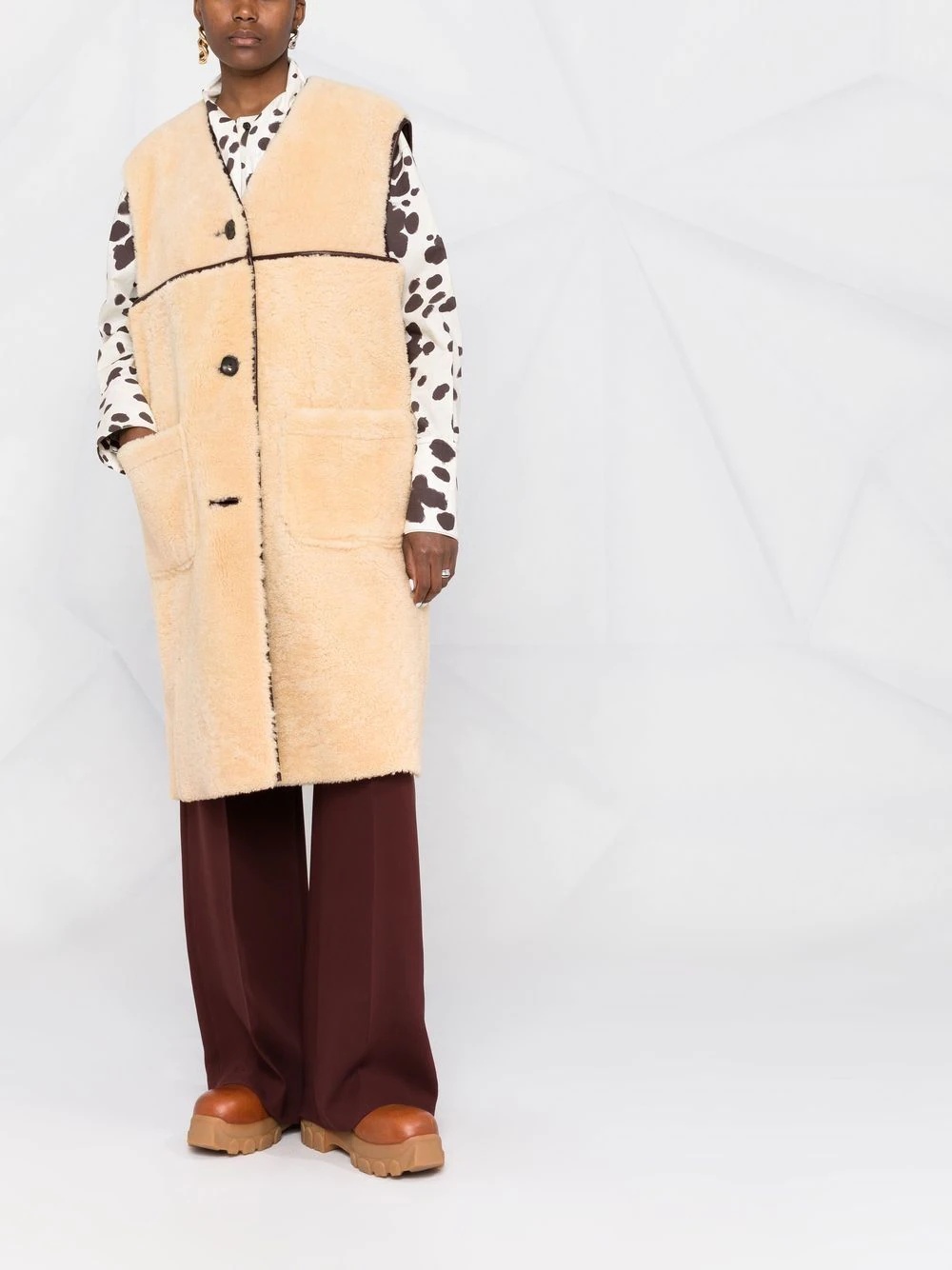reversible furry waistcoat - 2