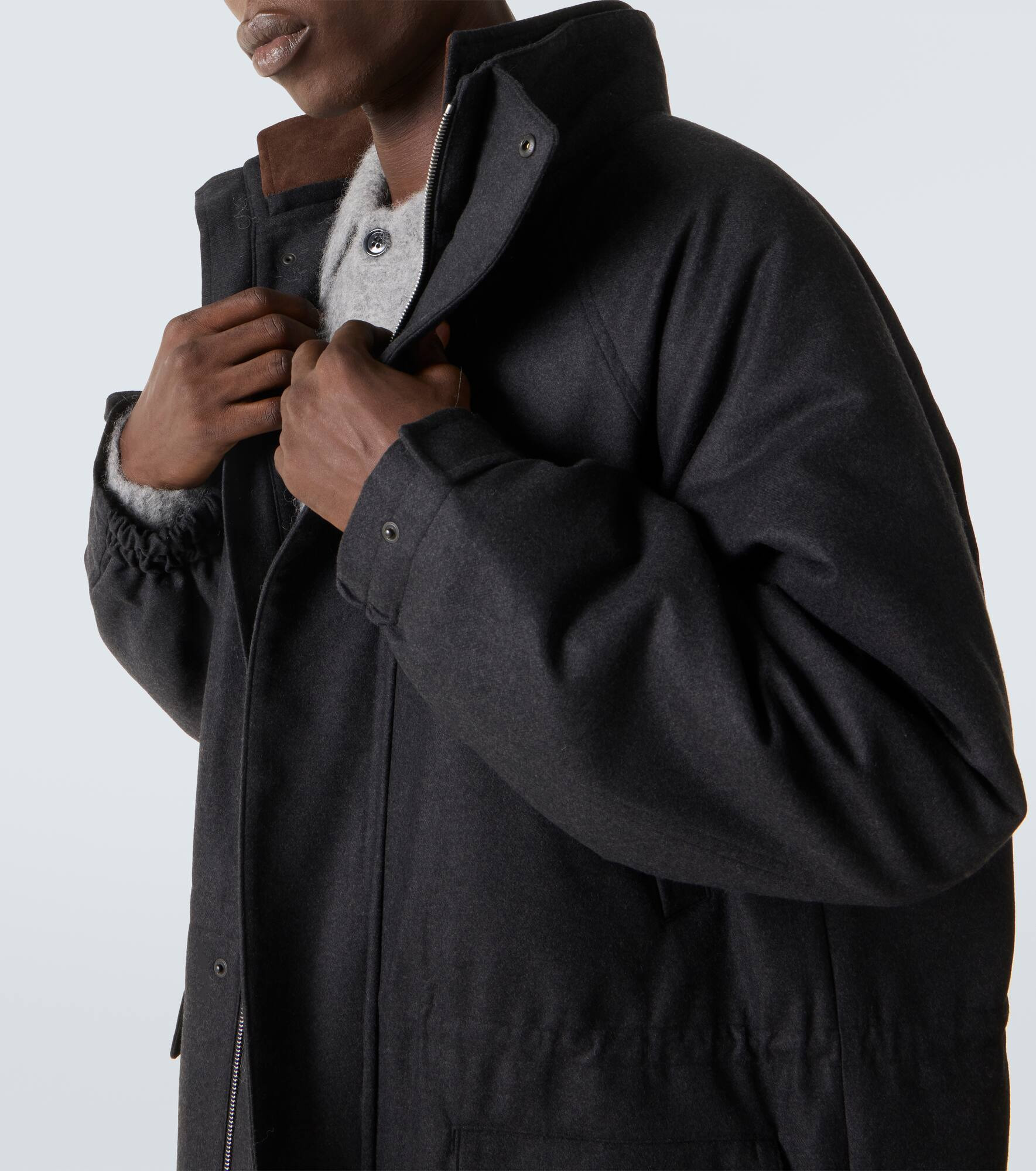 Padded wool flannel coat - 5