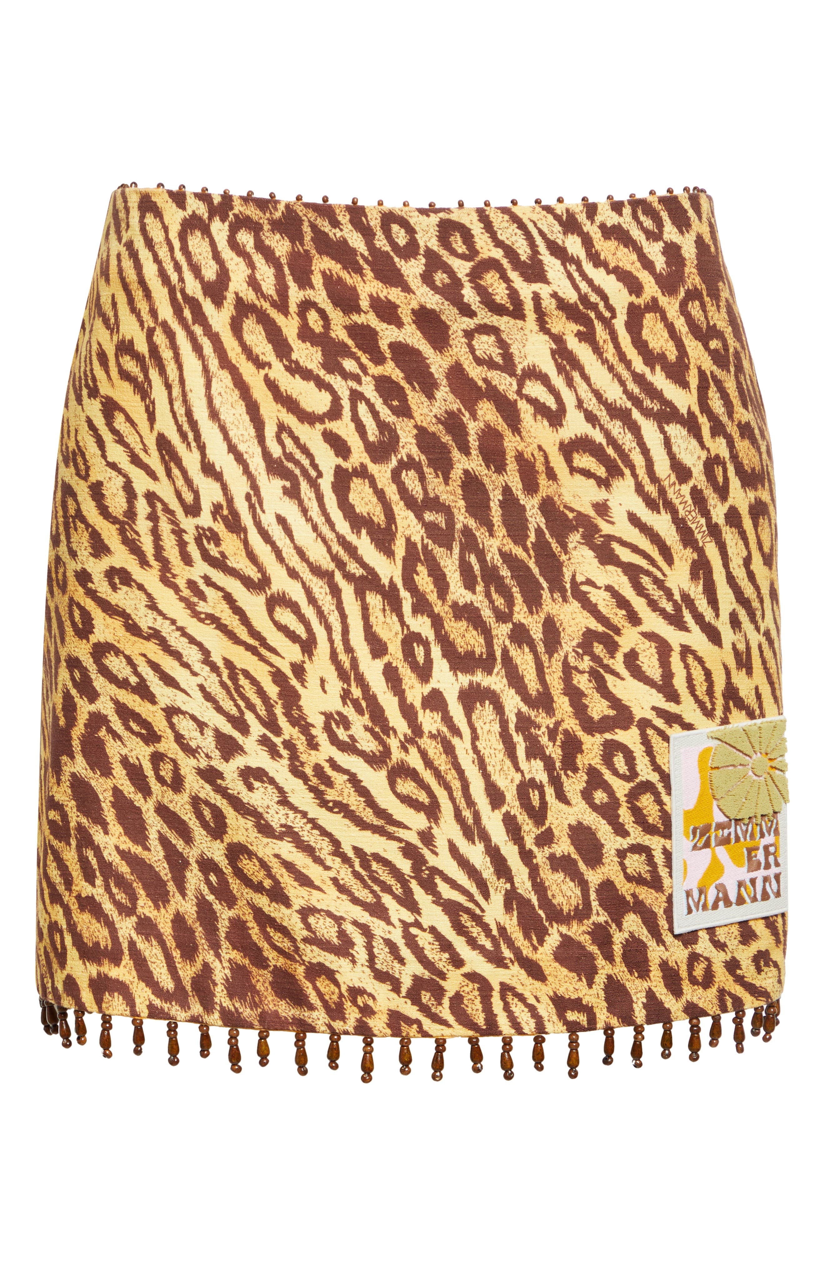 Zimmermann Coco Leopard Print Beaded Fringe Skirt at Nordstrom - 6