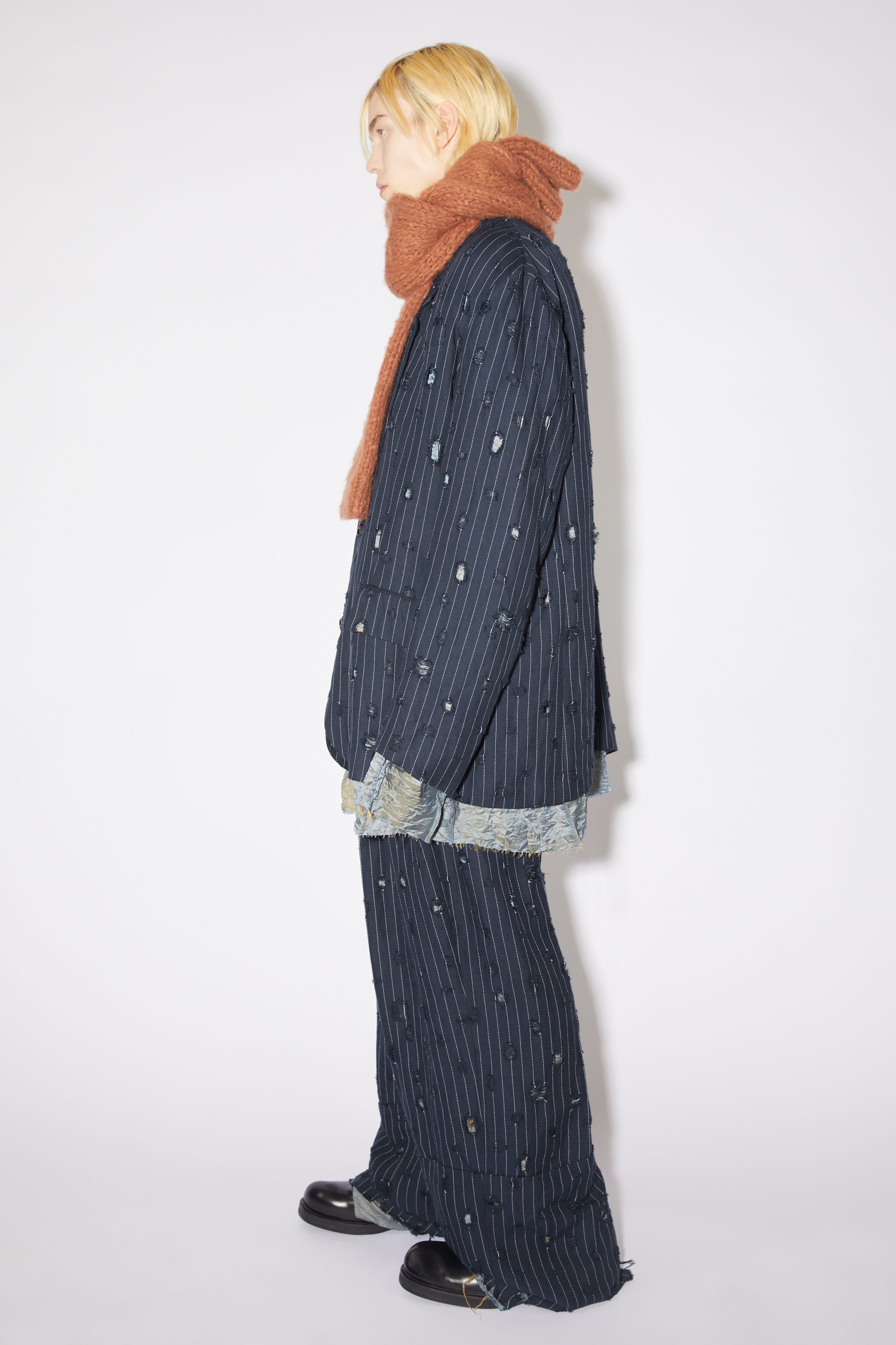 Oversized fit suit jacket - Navy - 4