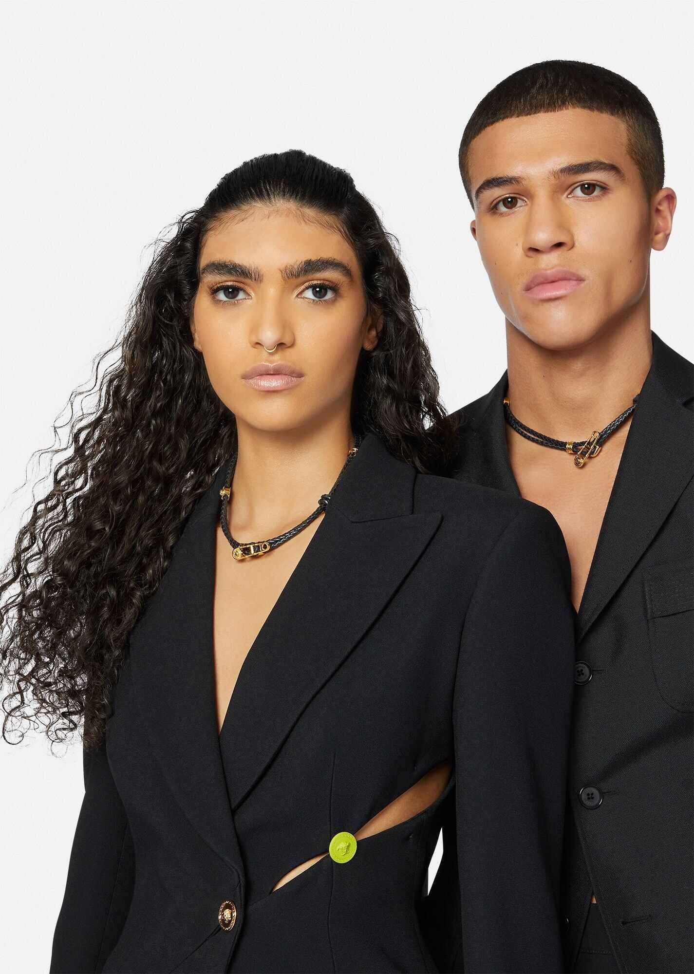 Braided Safety Pin Necklace - 2