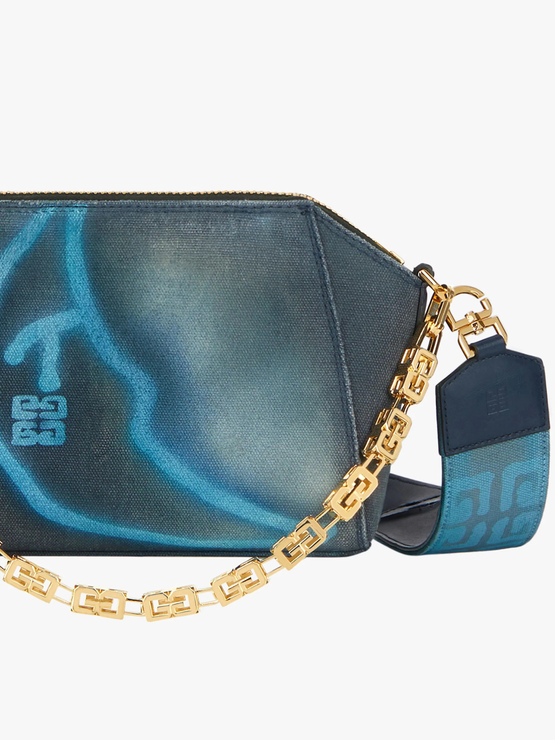 XS ANTIGONA BAG IN TAG EFFECT PRINTED CANVAS WITH CHAIN - 7