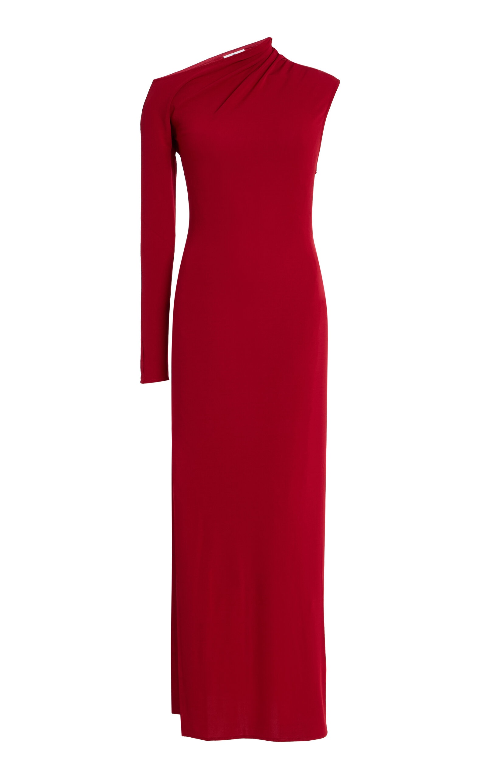 One-Shoulder Crepe-Jersey Maxi Dress red - 1