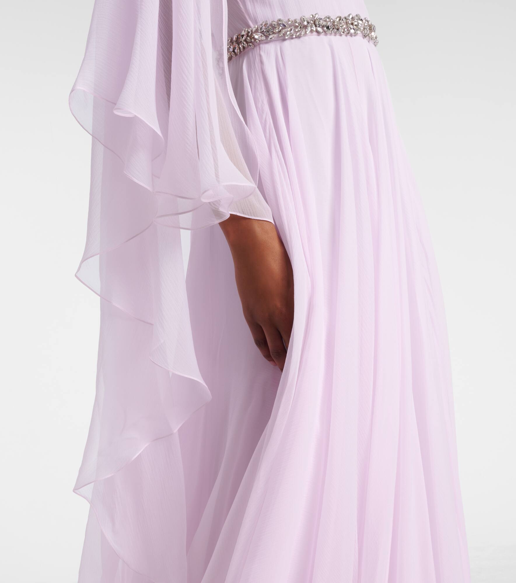 Draped shirred silk gown - 5