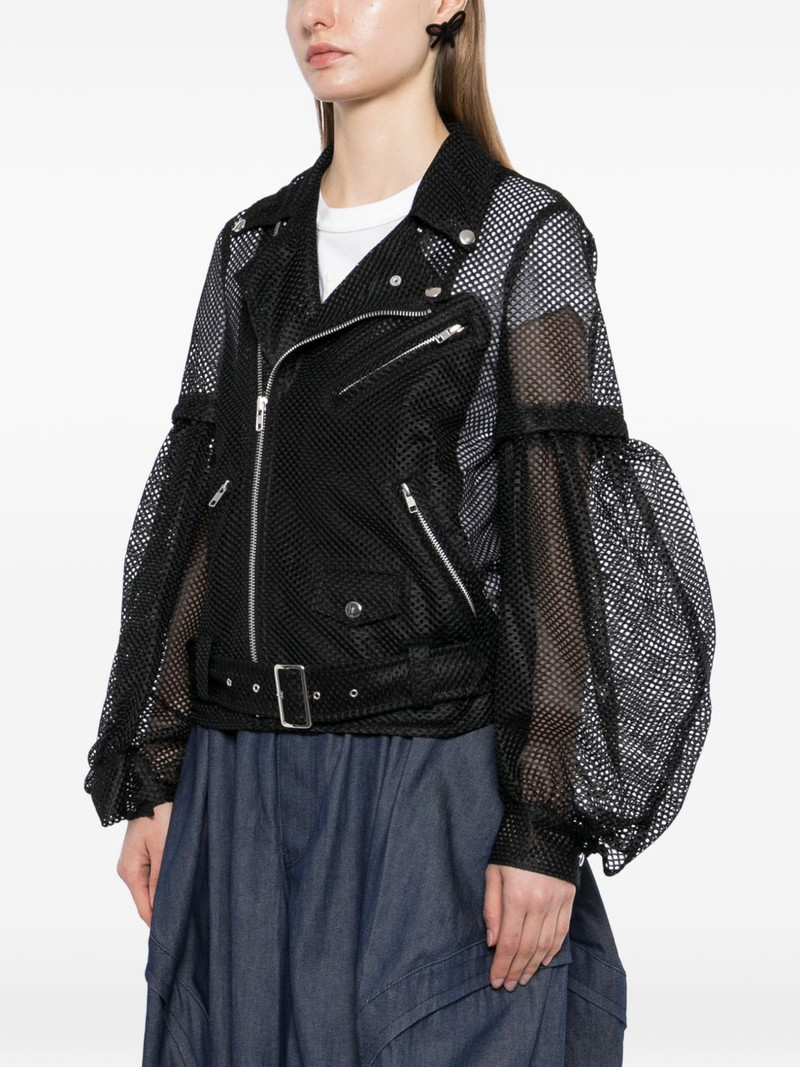 mesh-panelled puff-sleeve jacket 3