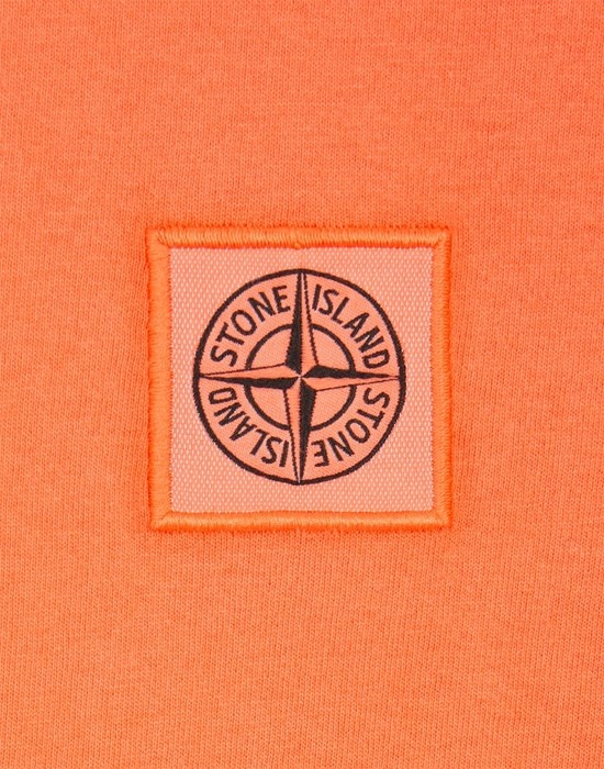 23757 GARMENT-DYED COTTON JERSEY 'FISSATO' TREATMENT ORANGE - 4