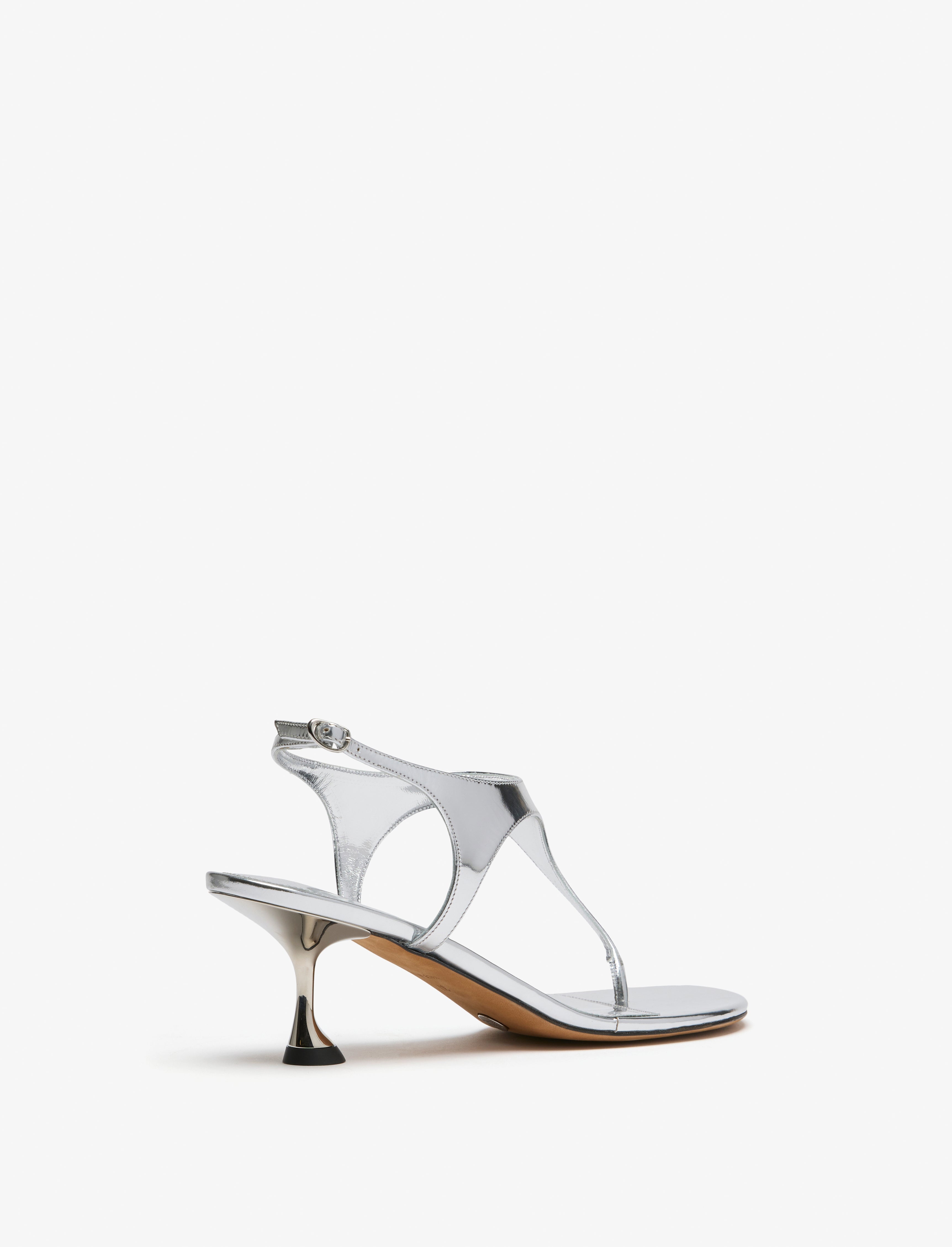 Tee Thong Sandals in Mirrored Metallic - 3