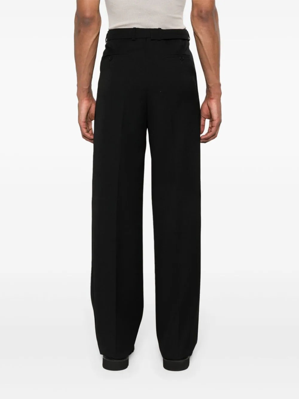 PLEAT-DETAIL WOOL TROUSERS - 3