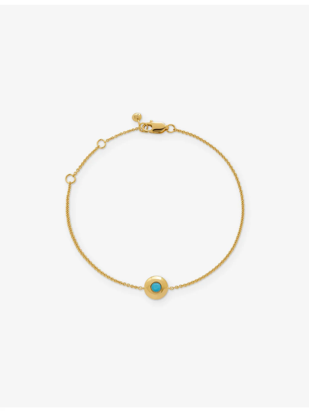December Birthstone 18ct Gold Vermeil-Plated Sterling Silver and Turquoise Bracelet - 1