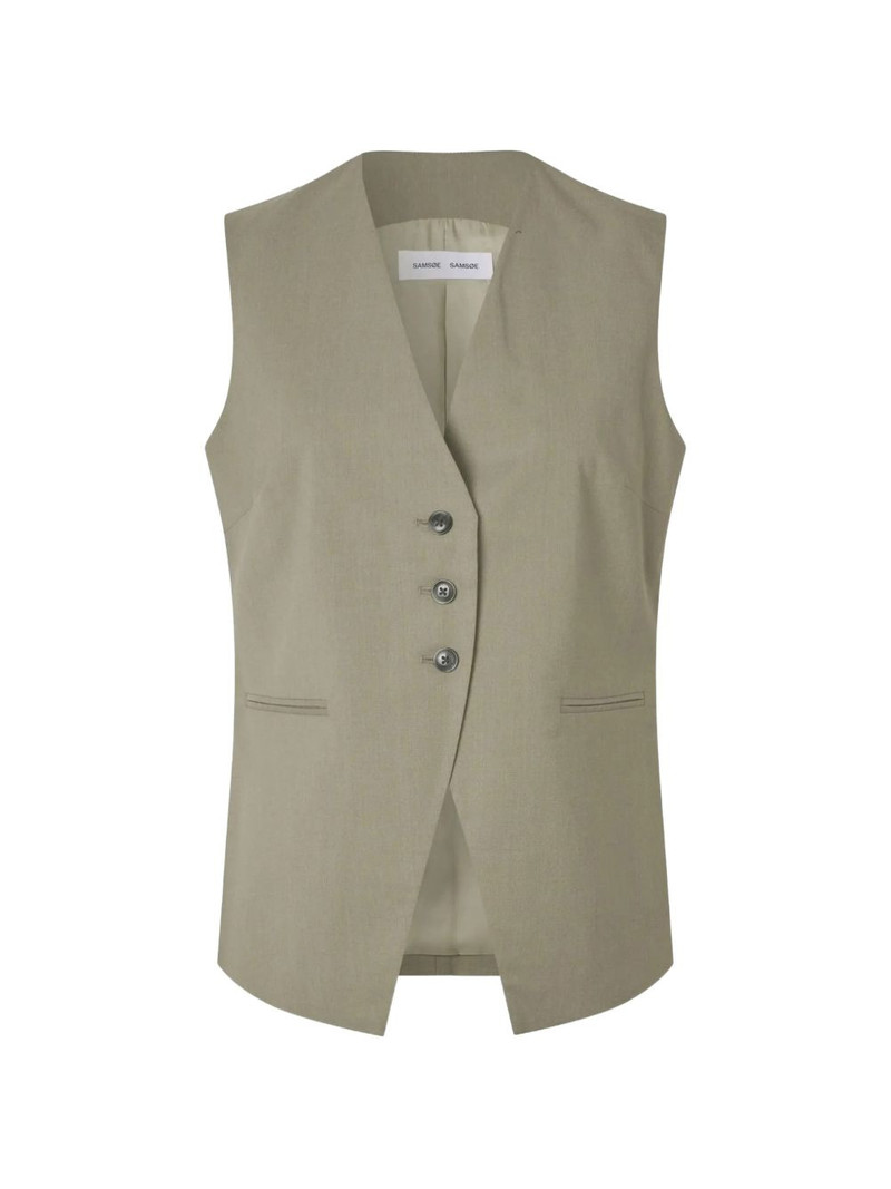 melange-effect V-neck waistcoat 1