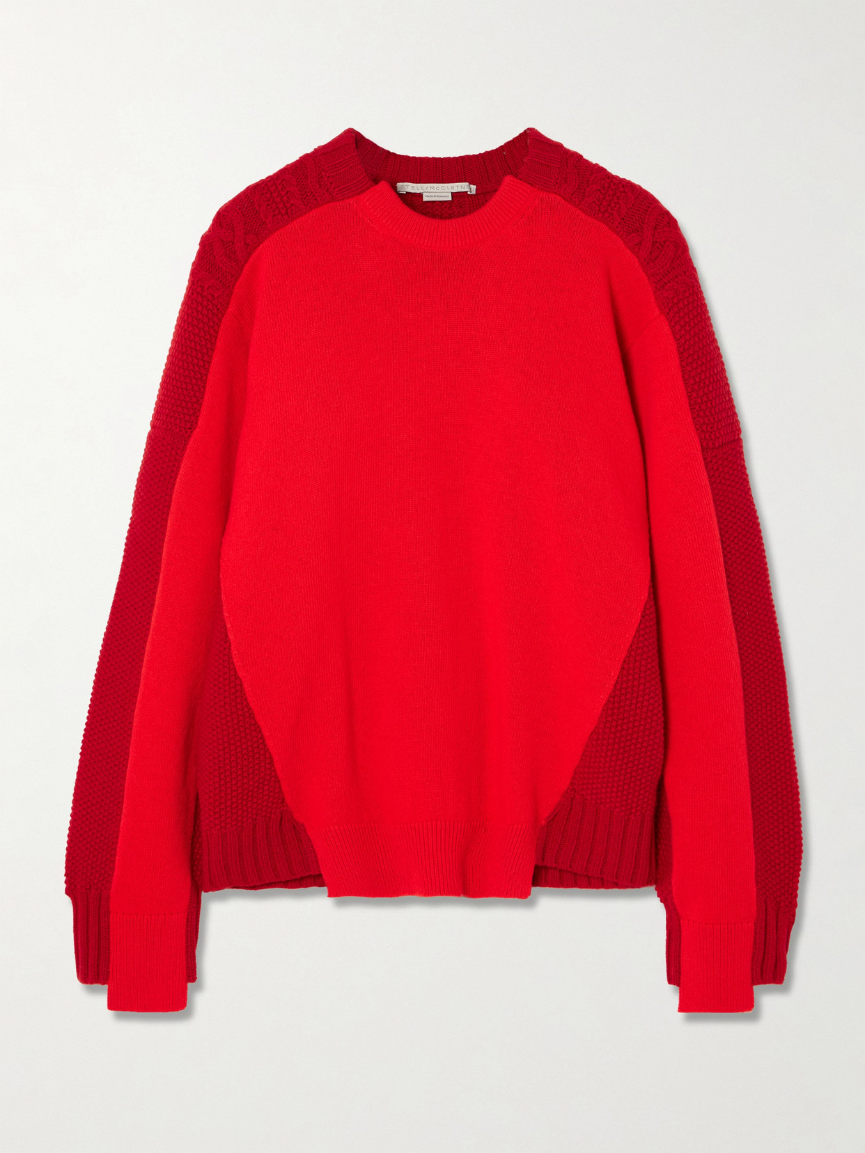 Oversized Two-tone Panelled Wool Sweater - 1
