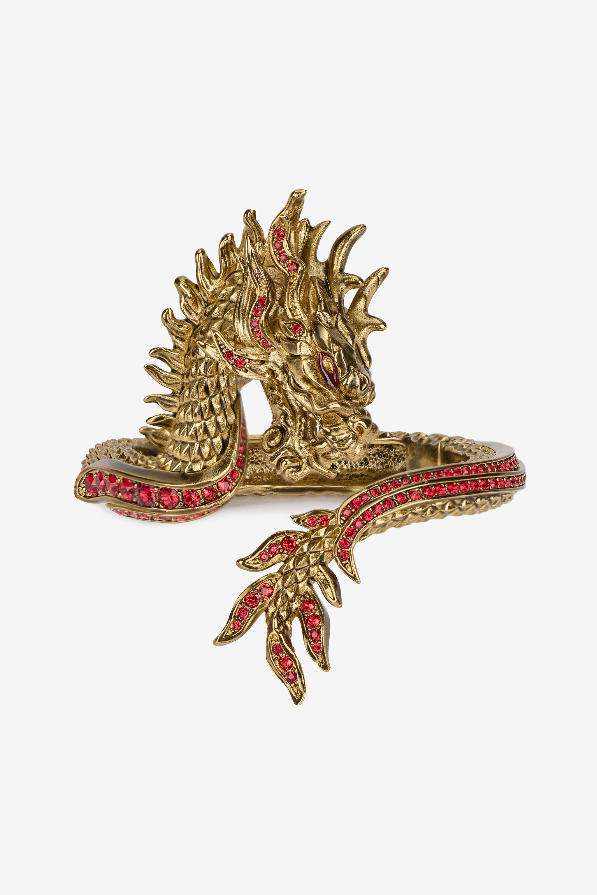 Open Bracelet With Bejeweled Dragon - 1