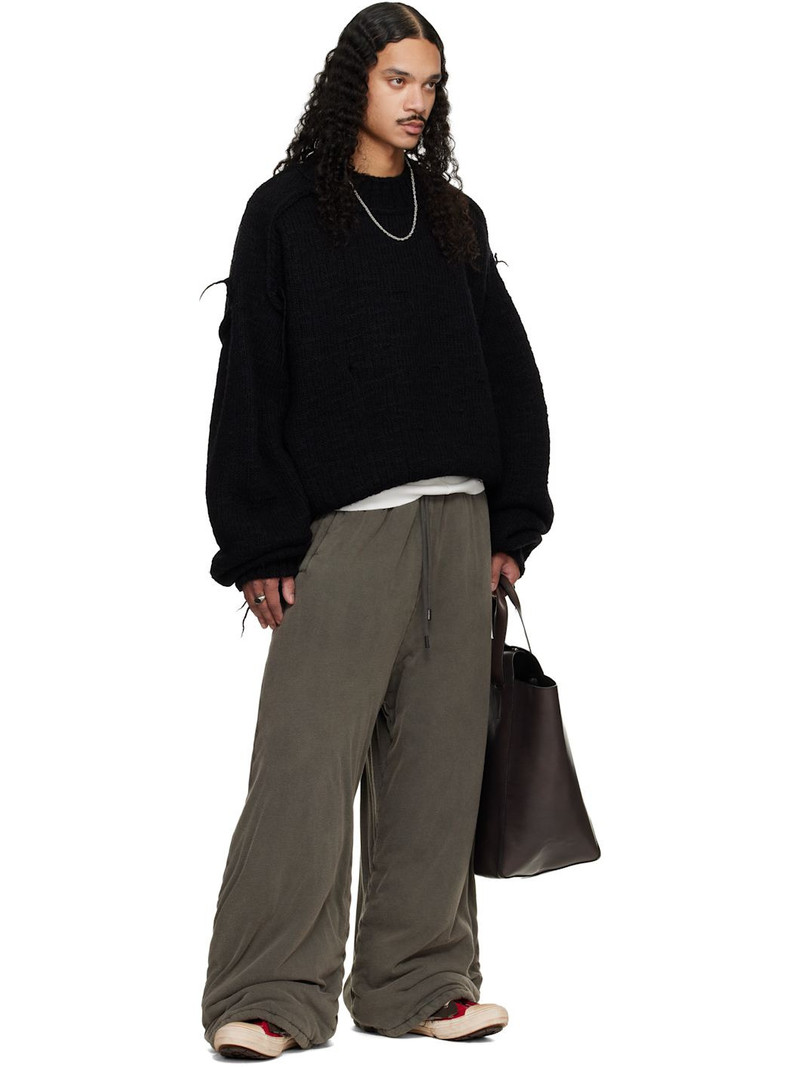 LU'U DAN Gray Wadded Bontans Sweatpants outlook