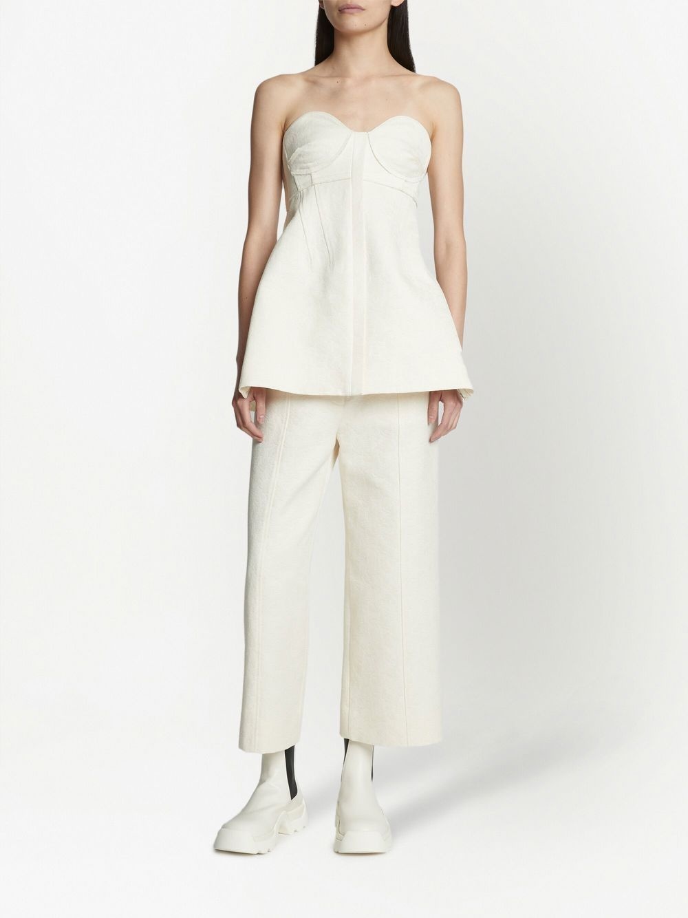 cotton wool jacquard trousers - 2