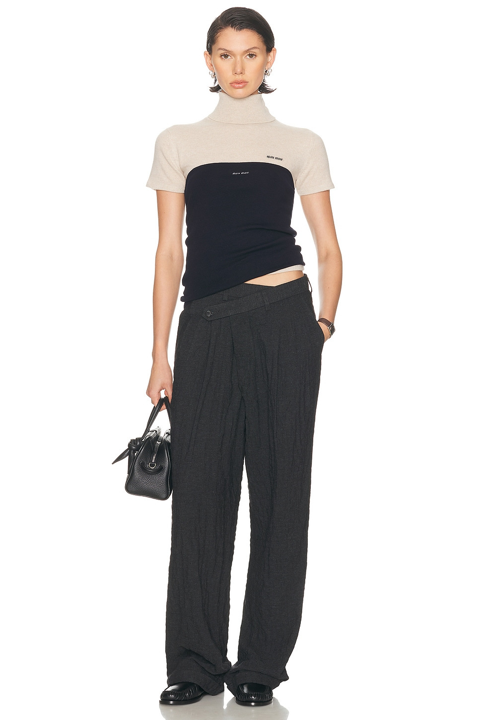 Triple Pleat Crossover Trouser - 5