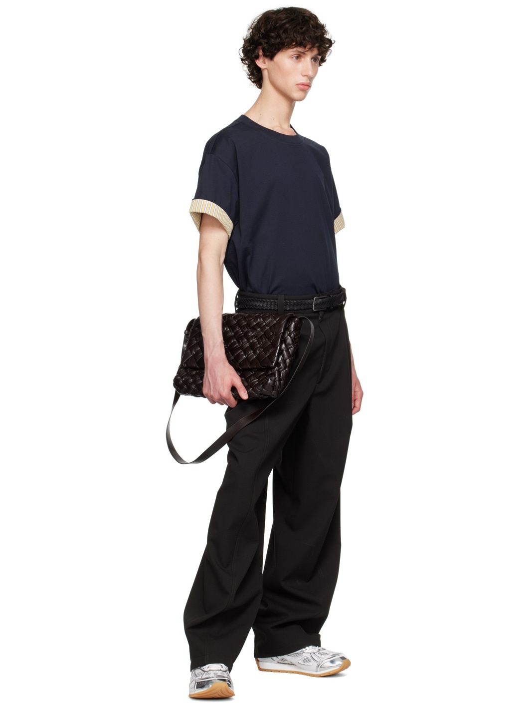 Navy & Yellow Double Layer T-Shirt - 5