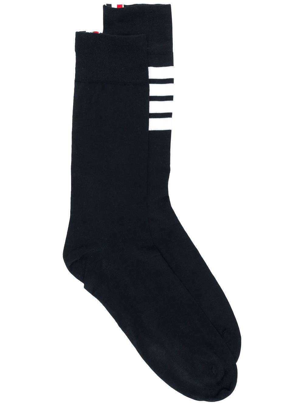 Mid Calf Socks With White 4 Bar - 1
