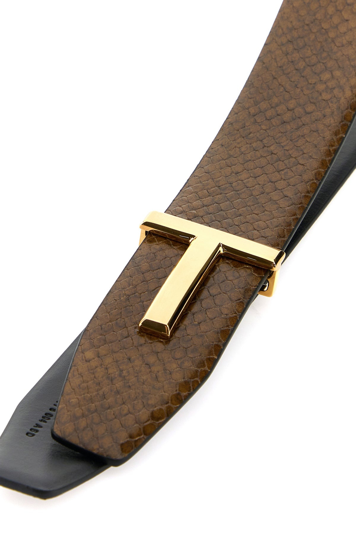 Brown leather reversible belt - 4