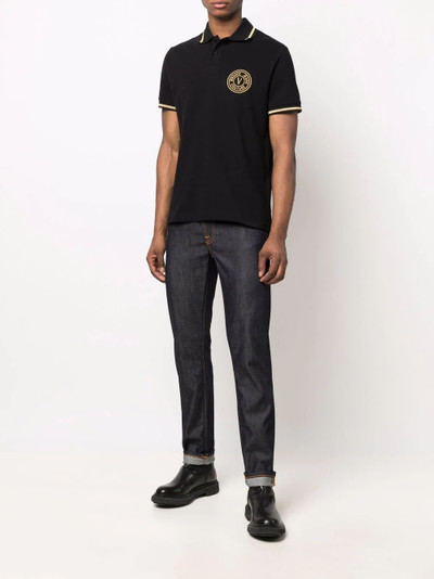 VERSACE JEANS COUTURE logo-embroidered cotton polo shirt outlook