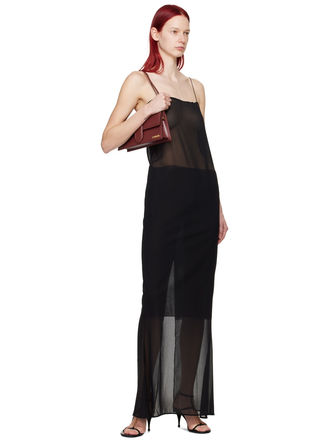 Black Les Sculptures 'La robe Brezza' Maxi Dress - 4