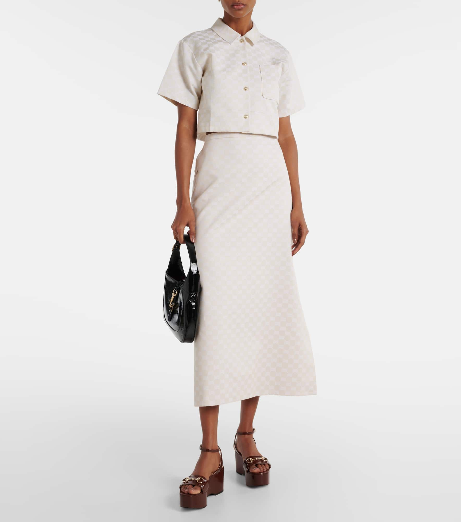 GG gabardine midi skirt - 2