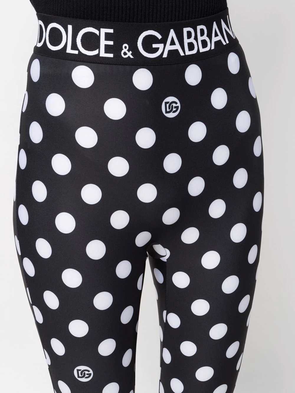 logo-waistband polka-dot leggings - 5