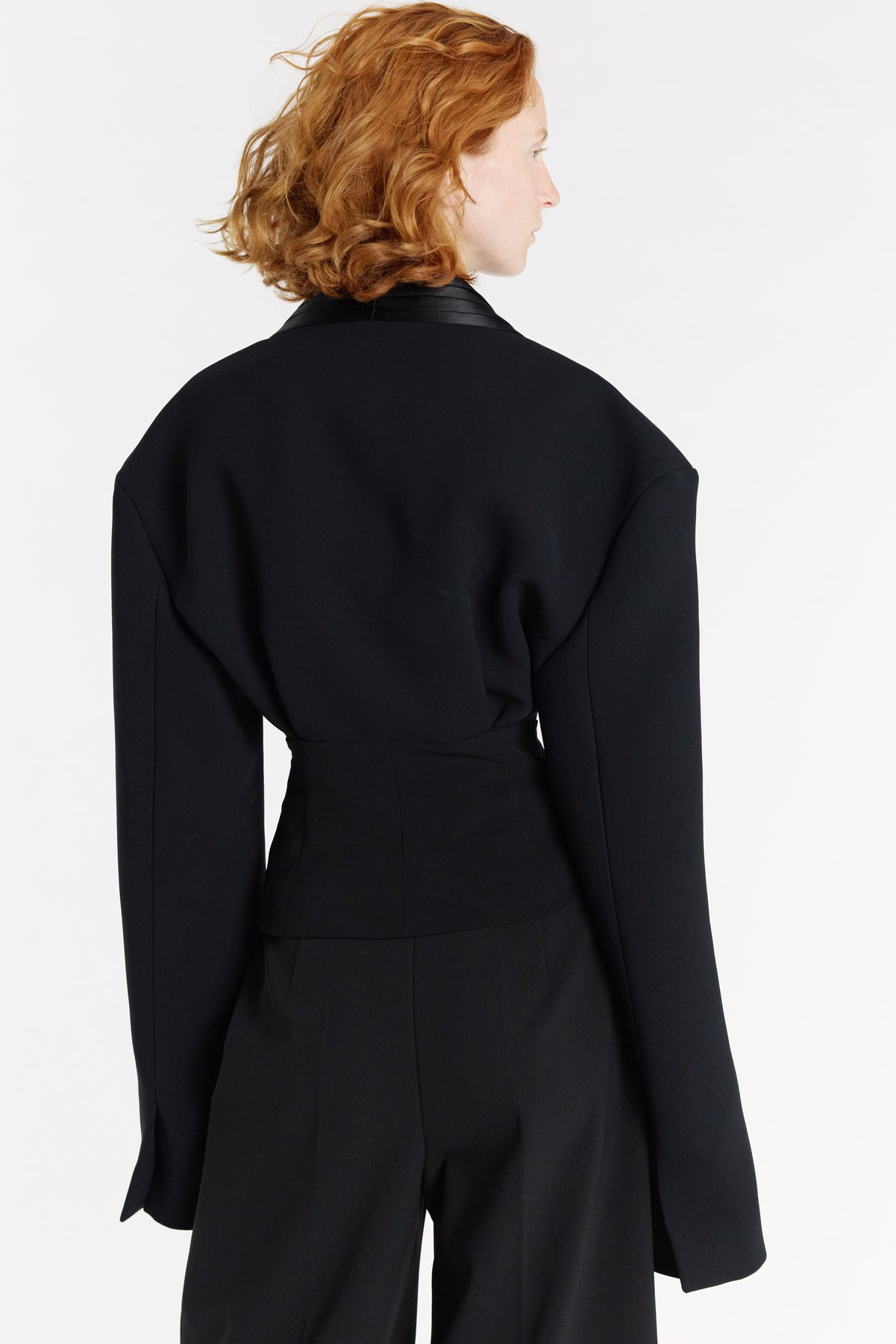 CUMMERBUND COLLAR TUXEDO TOP BLACK - 3
