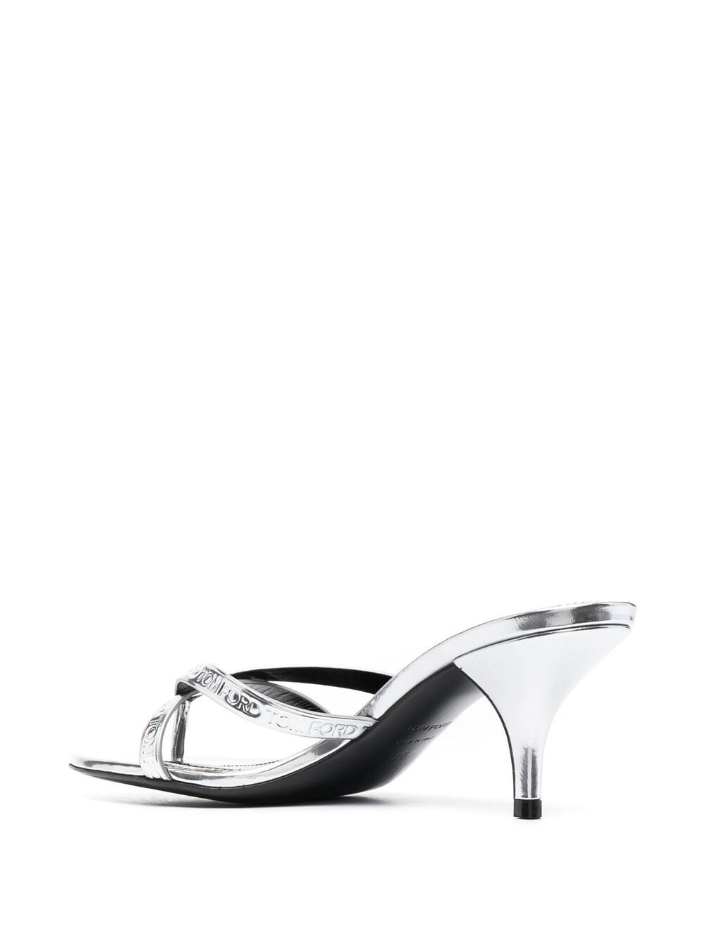 metallic leather mules - 3