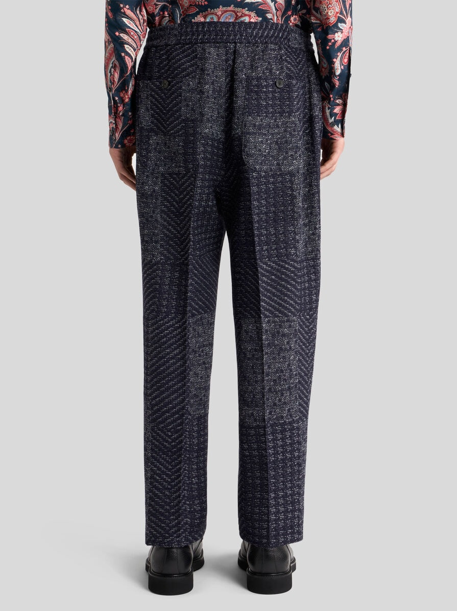 WOOL-BLEND PATCHWORK TROUSERS - 5