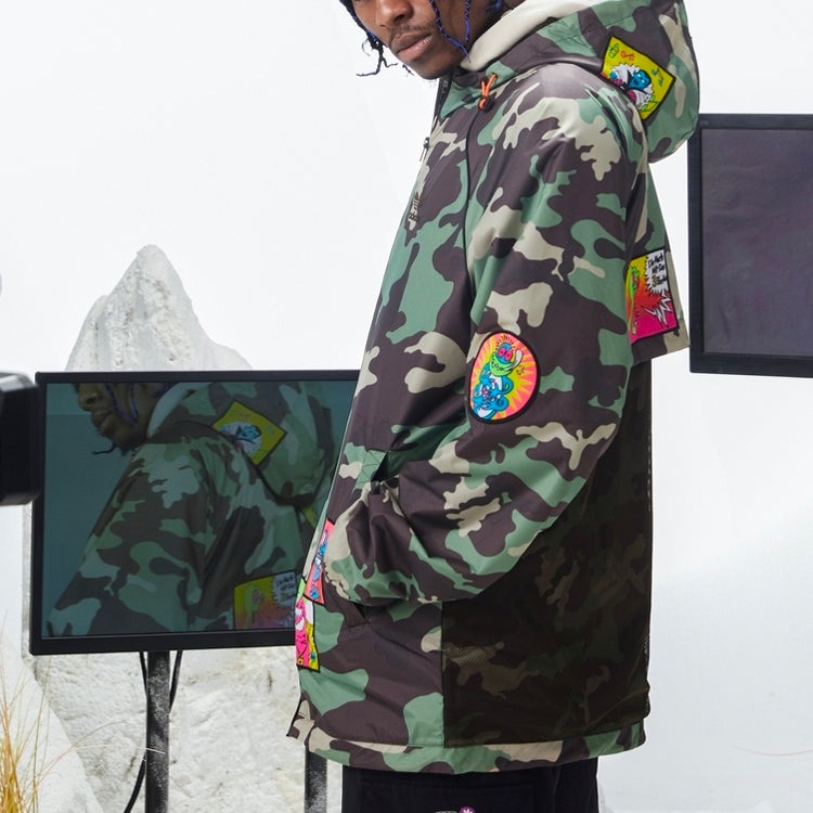 adidas originals x JEREMY SCOTT Crossover Casual hooded Camouflage Jacket Green H53375 - 7
