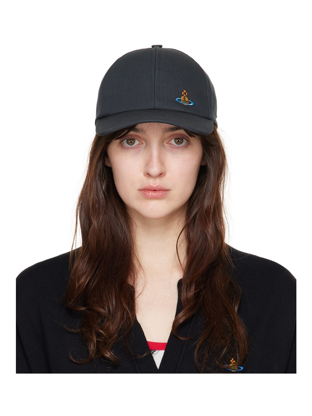 Navy Embroidered Cap - 1