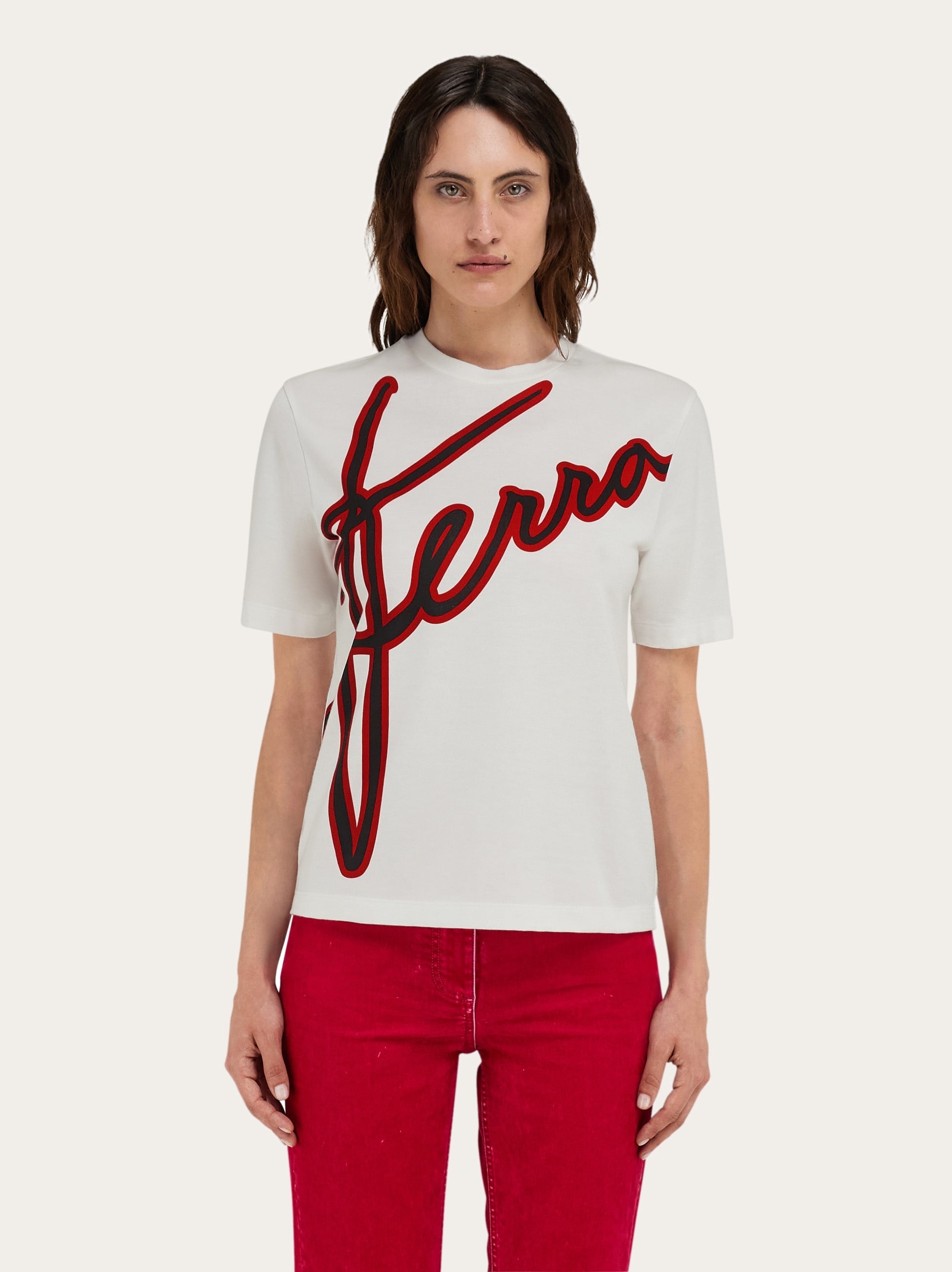 Short sleeved T-shirt with cursive logo detail - 2