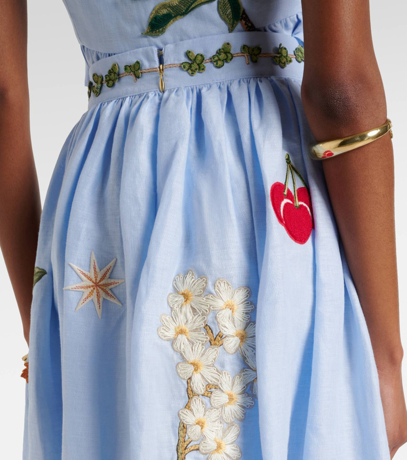 Eslabón floral-appliqué linen bustier top 6