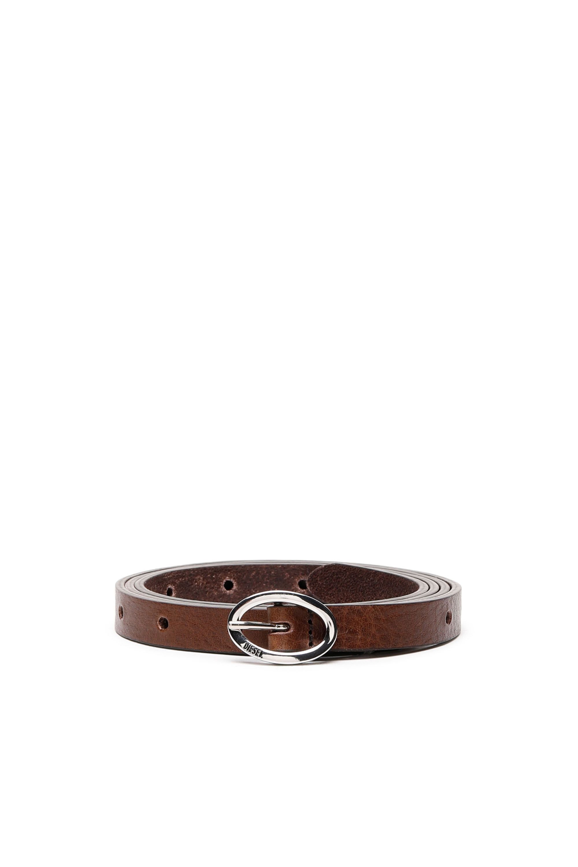 DIESEL B-Inlay Leather Belt - Brown