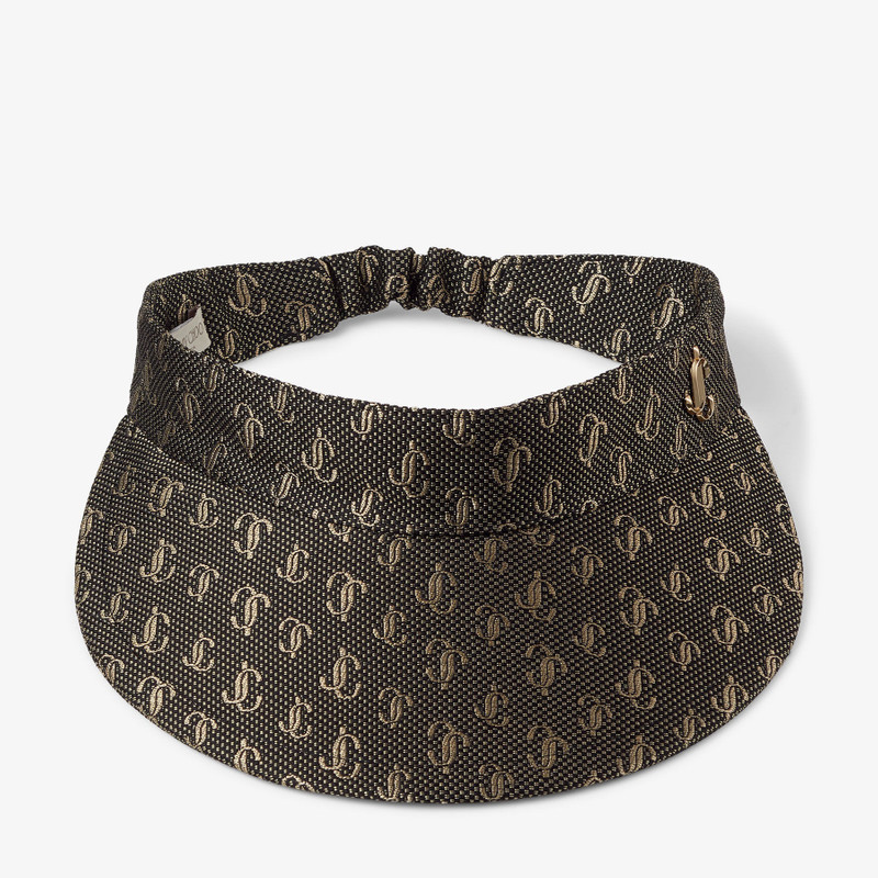 Tesni
Raffia Visor with Embroidered Black JC Monogram and Black Nappa Leather Trim 1