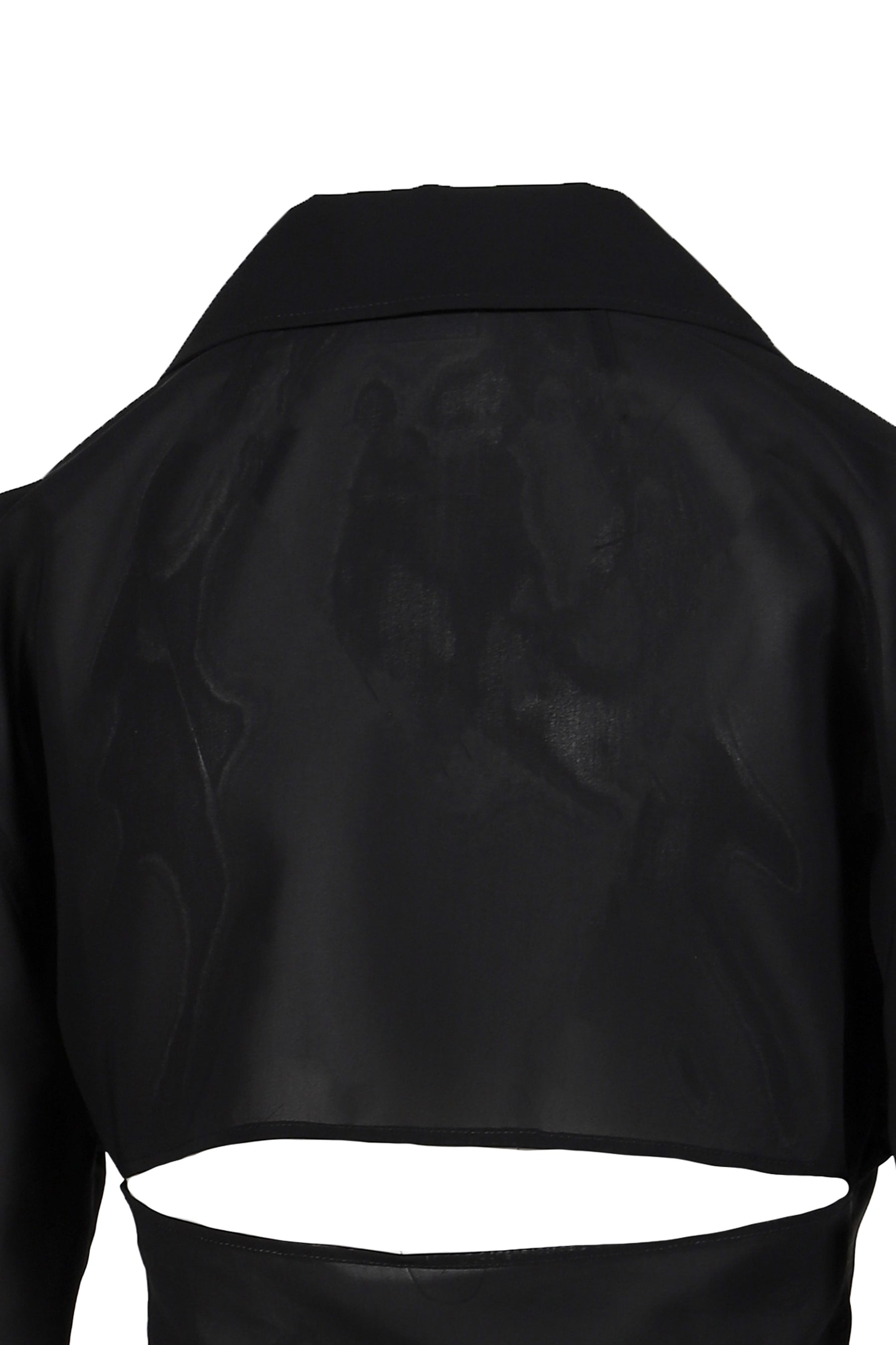 2-POCKET COTTON CROP SHIRT / BLK - 9