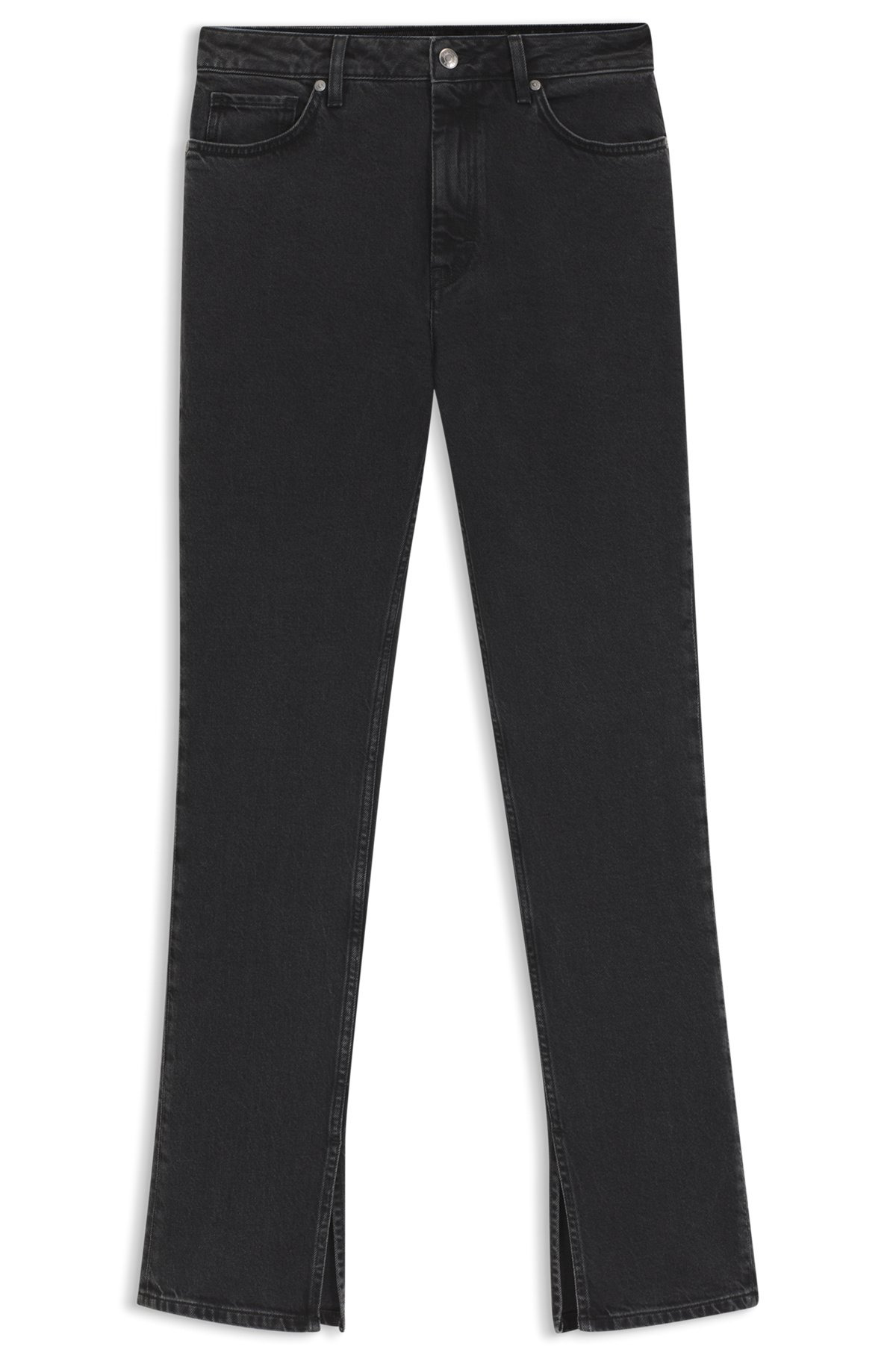 HIGH-WAISTED SLIM-FIT JEANS IN GREY STRETCH DENIM - 1