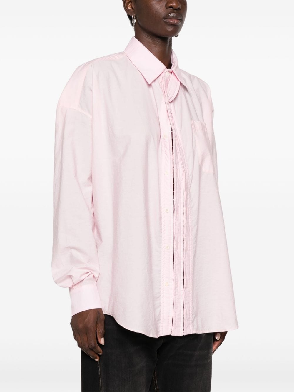 asymmetric cotton-blend shirt - 3