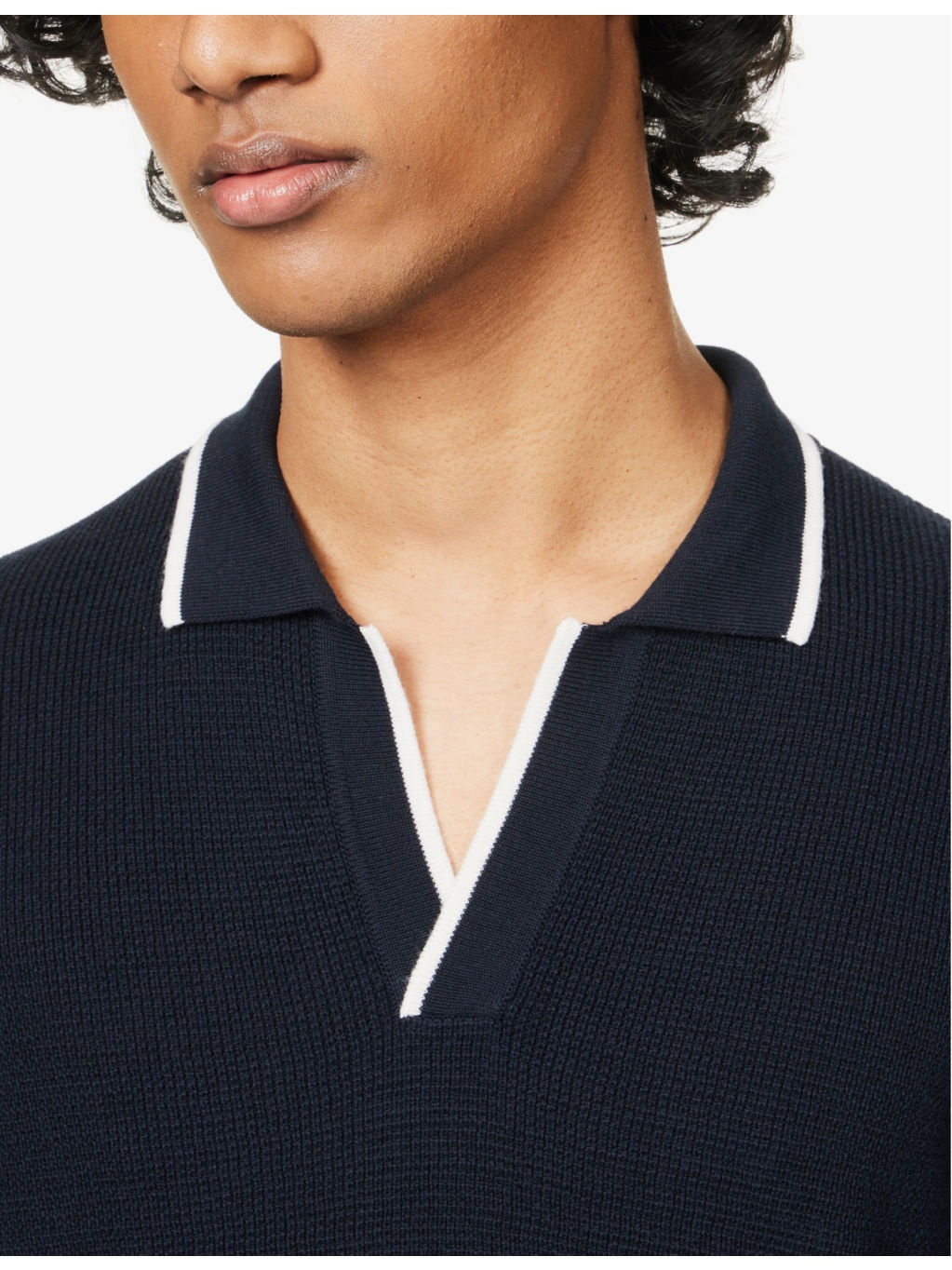 Horton contrast-stripe knitted wool polo shirt - 5