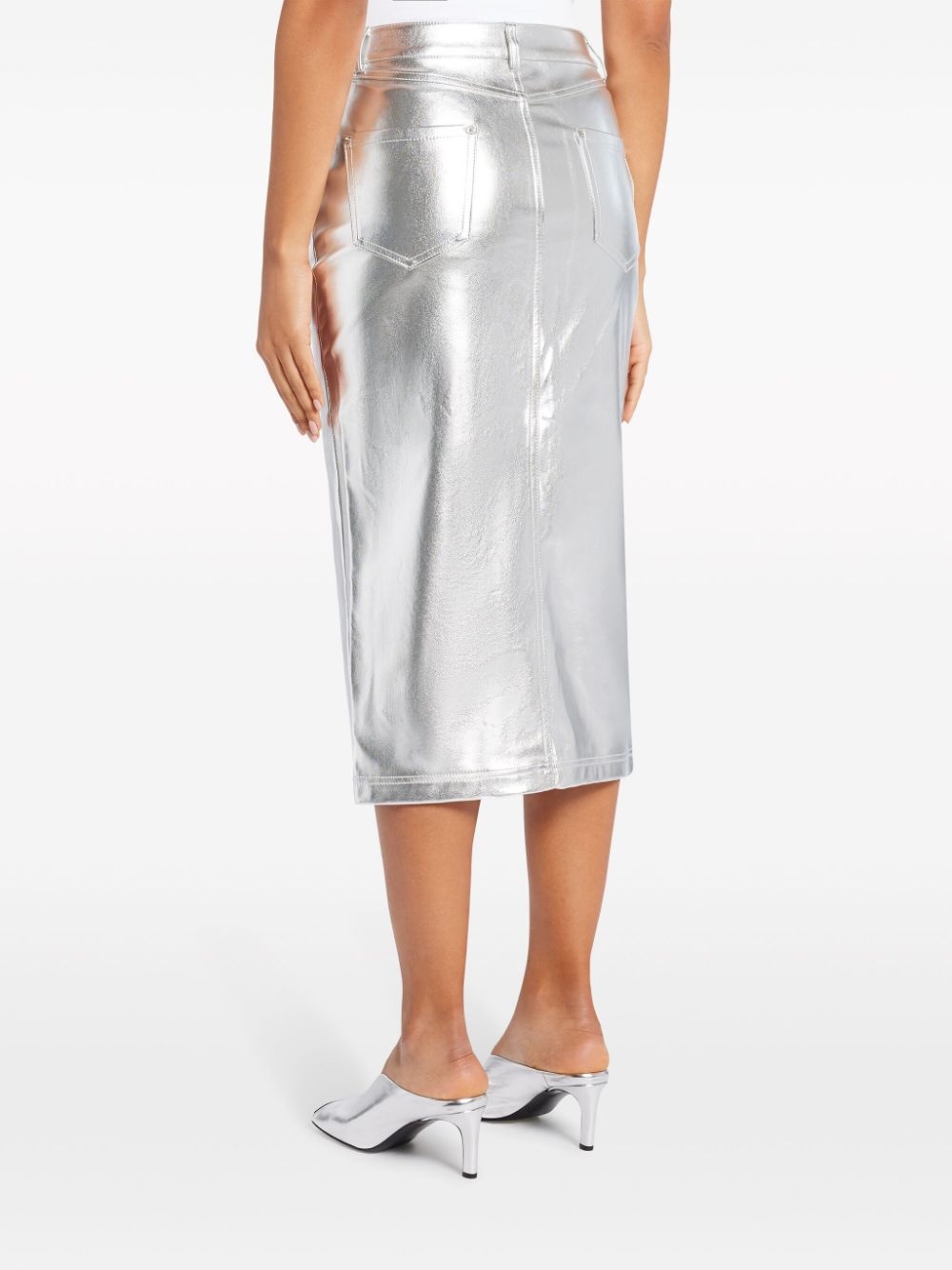Oaklyn metallic-effect midi skirt - 4