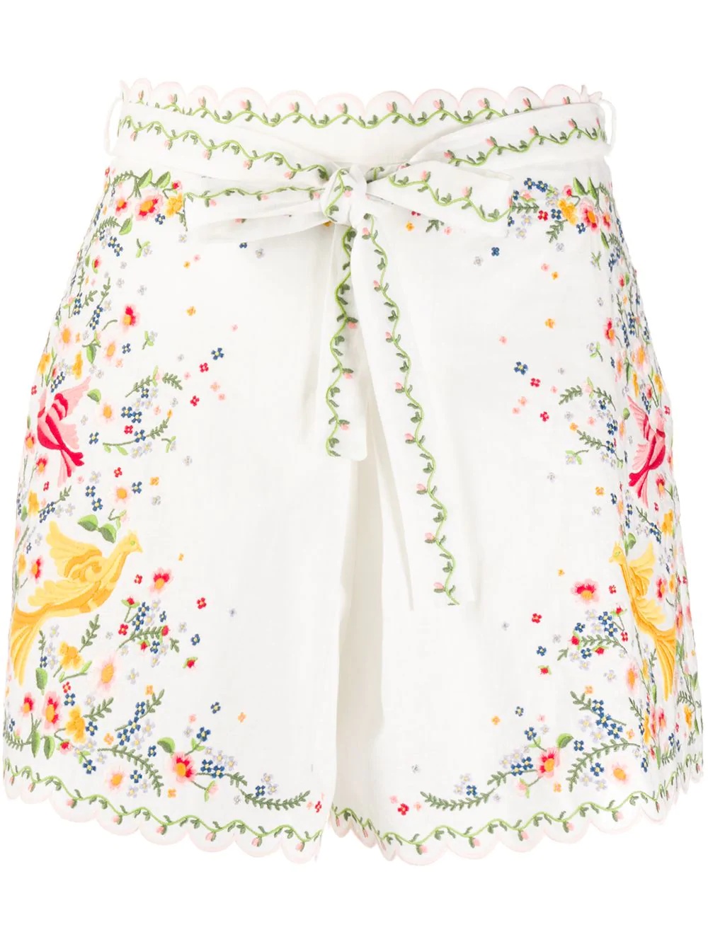 embroidered high-waisted shorts - 1