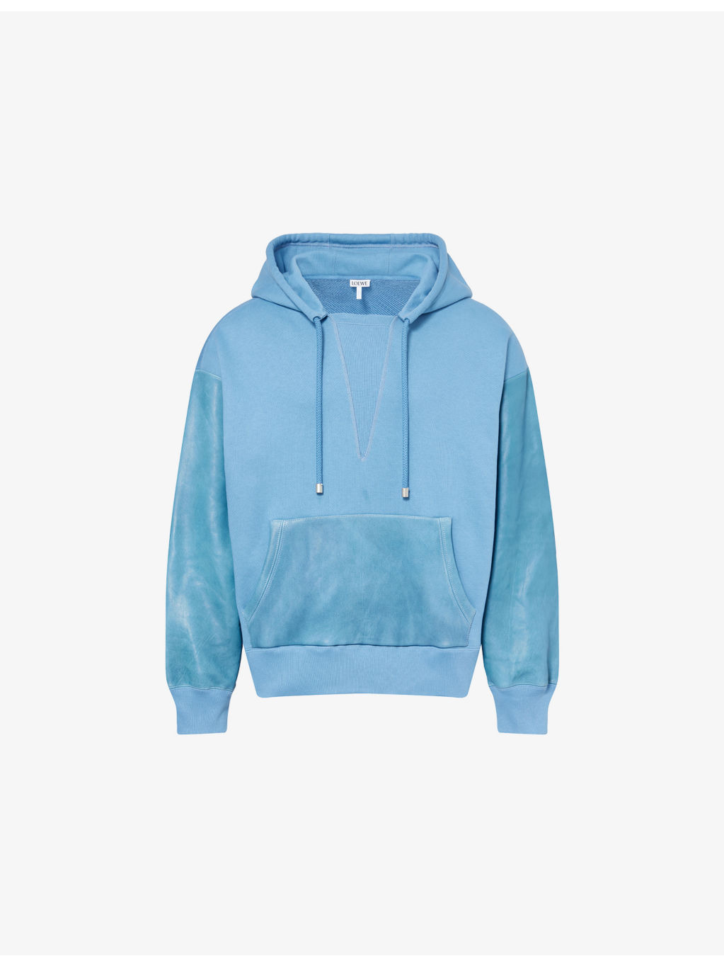 Hybrid Contrast Cotton And Leather Hoody - 1