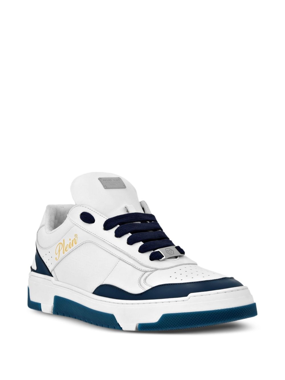 logo-debossed leather sneakers - 2